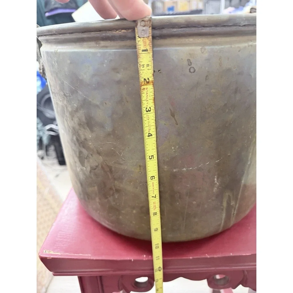 Vintage Copper Jardinniere 14in‎ Round Pot For Planter